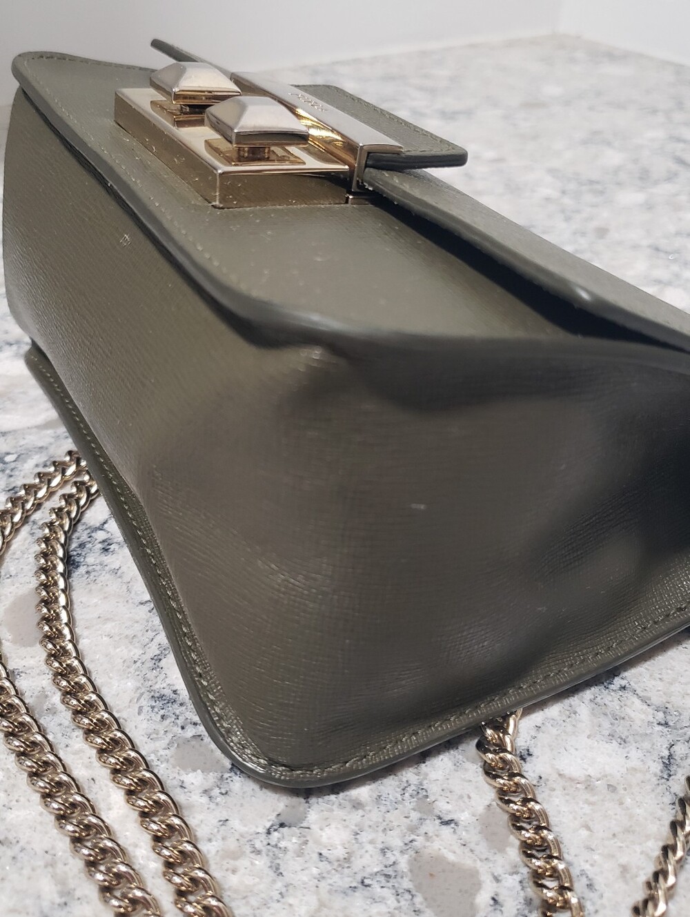 Furla Bella Mini Olive Green Crossbody Bag - Picture 7 of 15